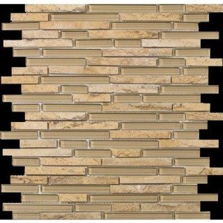 Lucente 13 x 13 Stone and Glass Linear Mosaic Blend in