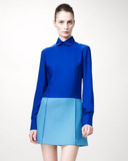 Tory Burch Angie Silk Colorblock Dress   Neiman Marcus