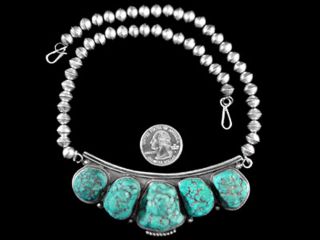 Harry Morgan Necklace Fox Turquoise Oldstyle Sterling Silver