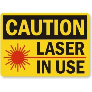  : Laser In Use (With Graphic) Sign, 18 x 12 Patio, Lawn & Garden