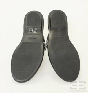 Hogan Black Leather Silver Ring Sandals Size 38.5