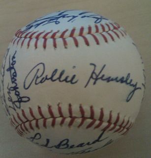 Rollie Hemsley AUTO Baseball + 1963 Indianapolis Indians   22 Sigs