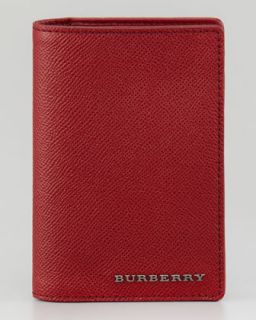 N1Y59 Burberry Leather Passport Cover, Cherry