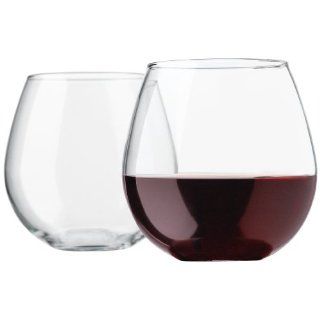 Libbey Vina Stemless 20 Ounce Clear Balloon Wine Glass Set