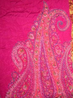 Art Silk Antique Vintage Sari Fabric 4Y Henna Rani 00D5H