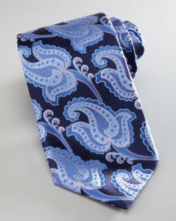 Ermenegildo Zegna Large Floral Tie, Blue   