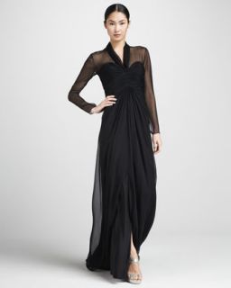 Ruched Chiffon Gown  