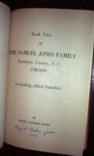 Samuel Jones Genealogy Kershaw County South Carolina
