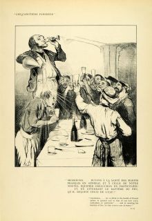 1904 Print Honore Daumier French Sailor Toast Cheers Drinking Parisian