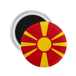 2.25 Macedonia World History Flag Refrigerator Round