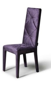 Eva purple MODERN fabric dining side CHAIR w/ elongated backrest
