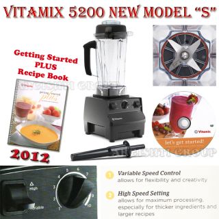 New Blender Vitamix 5200 Black 64oz Container Recipe Book DVD Tamper