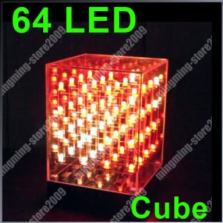 LED Cube Hi Tec Amazing Neon Light Effect 64 RGB LEDs Moving Art