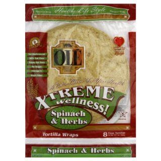Ole Mexican Tortilla Wrap, Spinach, 8ct, 12.7 Ounce (Pack of 6