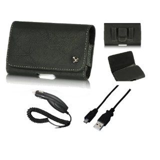 For AT&T Atrix 2 II Premium Pouch, Car Charger, USB Data