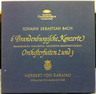 HERBERT VON KARAJAN bach 6 brandenburg concertos 3 LP Mint  2709 016