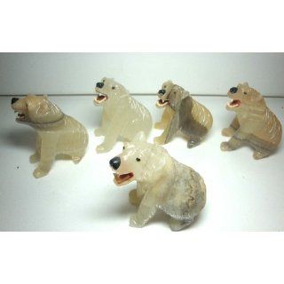 Set of Five Polar Bear Figurines Approximately 3