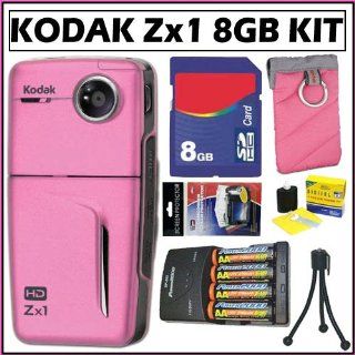 Kodak Zx1 HD Pocket Video Camera in Pink + 8GB Accessory