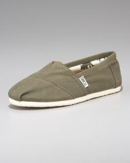 TOMS Classic Canvas Slip On, Olive   