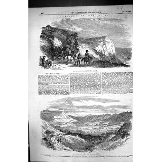 Antique Print of 1855 Crimea War Pass Poros Baidar Valley