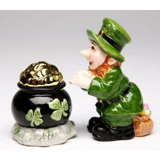 St. Patricks Day Green Leprechaun with Pot of Gold Salt