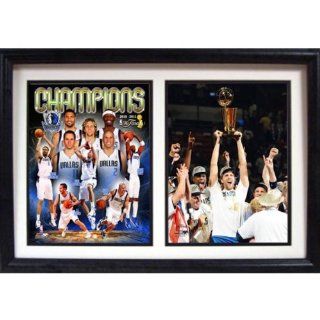2011 NBA Champion Dallas Mavericks Double Frame   Case
