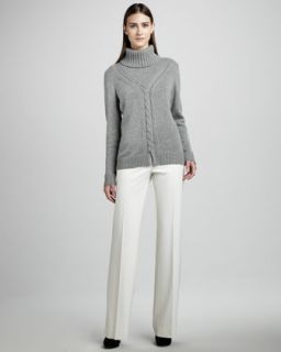 Lafayette 148 New York Cable Knit Cashmere Turtleneck & Menswear Style