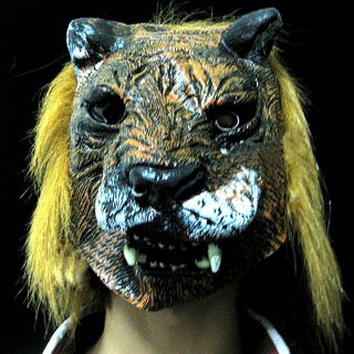 Scary Horror Funny Monster Tiger Latex Halloween Adult Mask Party