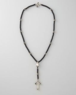 M04QT King Baby Studio Medium Onyx Bead Rosary Necklace
