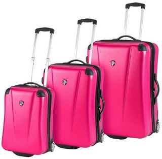 Heys Cruzer 3 Lite Expand TSA Luggage Set Fuchsia Pink