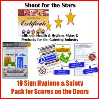 10 Health Kitchen Safety Hygiene Signs Pack for Scores on The Doors