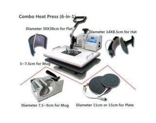 Combo Heat Press Machine 6 In 1 Multiuse Heat Transfer Machines T