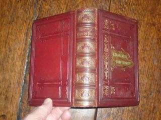 English Poetry 1875 in Fine Full Gilt Red Morocco Binding Poems