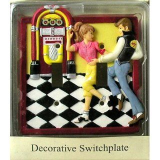 Happy Days Double Switch Plate Jukebox 50s Style Checkered Floor