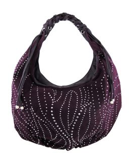 Artfully Adorned Purple Rhinestone Hobo Bag Color Purple