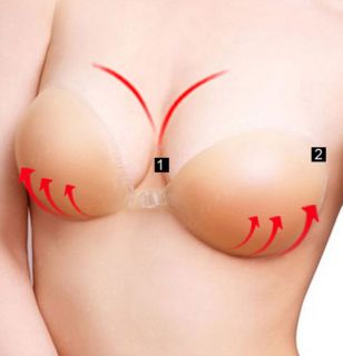 Sexy Nude Strapless Backless Silicone Self Adhesive Bra Breast Cup
