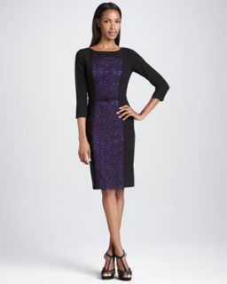  belt available in black violet $ 398 00 david meister knit dress with