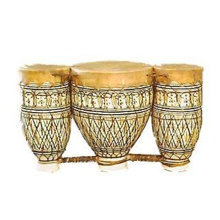 Triple Moroccan Bongos: Musical Instruments