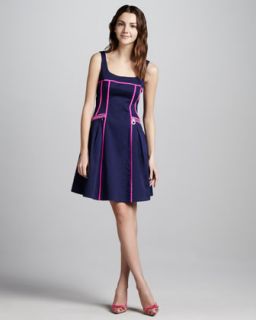 T614Y Nanette Lepore Contrast Zip Pocket Dress