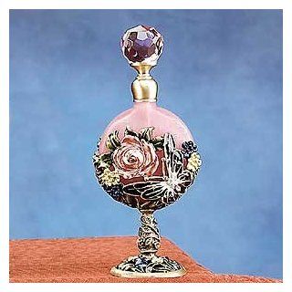 Crystal Jewel Butterfly Pink Glass Perfume Bottle Home