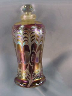 1979 Pulled Feather Paperweight Perfume Bottle Peet Robison Signed Art