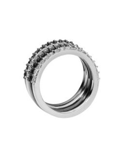 Michael Kors Pave Stacked Ring, Silver Color   