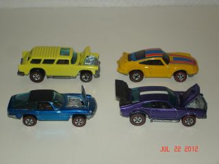 Lot of 4 Vintage Hotwheels Redline Diecast Toy Cars
