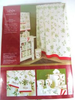 NEW Lenox Holiday Holly Berry Shower Curtain