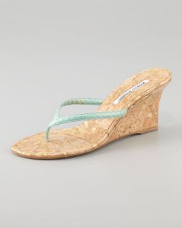 patwedfac snakeskin wedge thong sandal $ 595