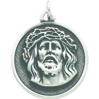 Sterling Silver Jesus Medal Charm Religious Jewelry Jewelry 