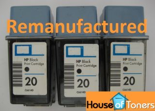 pack remanufactured inkjet cartridge for 3 hp 20 c6614dn black