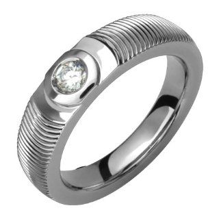 Beaute Unique Mens Diamond Titanium Ring with Elegant