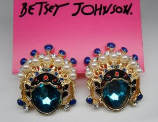 Betsey Johnson Synchronous Interests Hobbies Facebook Earrings BJ E114
