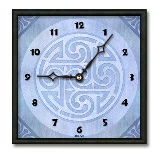 Celtic Blue Square Metal Wall Clock 